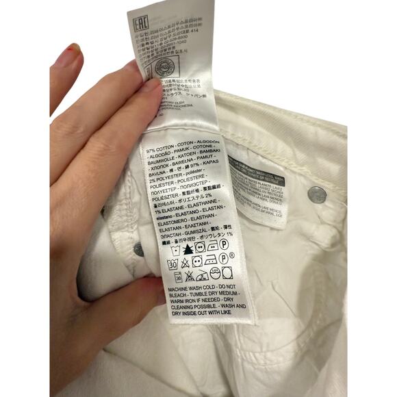 Levi's 25 Wedgie Straight Leg Jeans $99 High Rise Ankle Crop White Stretch Denim - Picture 5 of 5